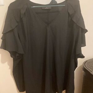 Lane Bryant Size 28 Dress Shirt Short Sleeve VNeck Light Weight